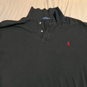 Polo Ralph Lauren Shirt Mens 4XB Black Mesh Polo Short Sleeve Casual EUC